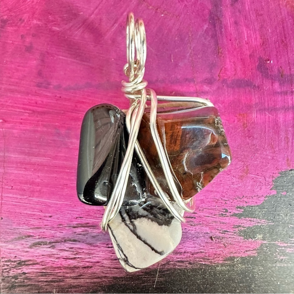 Handcrafted Artisan Jewelry Pendant Genuine Natural Art to Wear Wire Wrapped - Picture 11 of 13